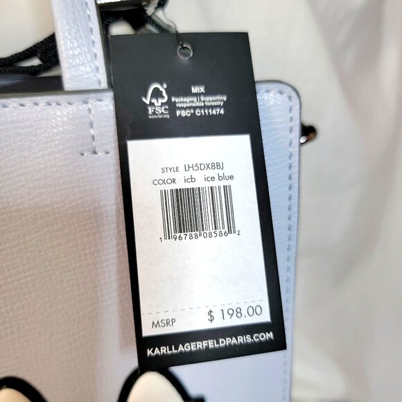 Karl Lagerfeld Paris Ice Blue Satchel w/ Silky Dust Bag – NWT ~ Retails: $198 - Picture 3 of 8